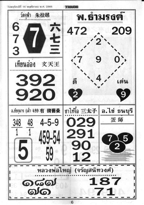 Thai Lottery 4PC Magazine Paper Tip 3UP & Down 16.